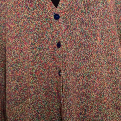 Pre Owned Kenzo Multicolor Neon Logo Applique Detail Cardigan XL