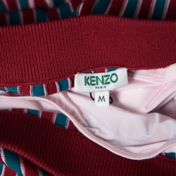 Pre Owned Kenzo Multicolor Striped Knit High Waist Midi Skirt M