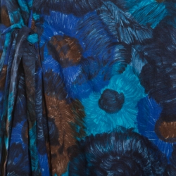 Pre Owned Kenzo Multicolor Floral Printed Embellished Sleeveless Maxi Dress L