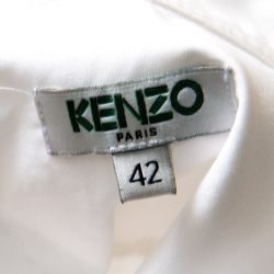 Pre Owned Kenzo White Cotton Poplin Contrast Placket Button Front Shirt L
