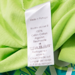 Pre Owned Kenzo Jungle Leaf Green Logo Printed Cotton Short Sleeve T-Shirt L