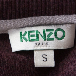 Pre Owned Kenzo Plum Cotton Melange Embroidered Eye Motif Sweater Dress S