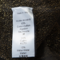 Pre Owned Kenzo Grey Lurex Knit Belted Cardigan M