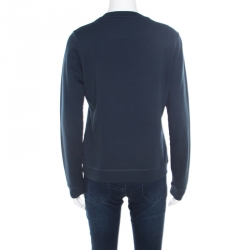 Pre Owned Kenzo Teal Blue Embroidered Eye Motif Sweatshirt M