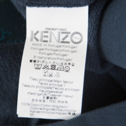 Pre Owned Kenzo Teal Blue Embroidered Eye Motif Sweatshirt M