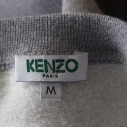 Pre Owned Kenzo Grey Embroidered Tiger Motif Sweatshirt M