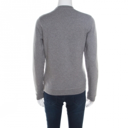 Pre Owned Kenzo Grey Embroidered Tiger Motif Sweatshirt M