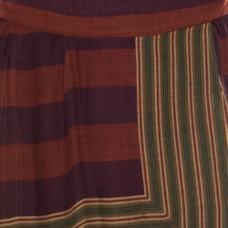 Pre Owned Kenzo Multicolor Striped Faux Wrap Maxi Skirt L