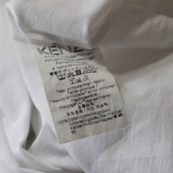 Pre Owned Kenzo White Tiger Motif Print Cotton Jersey Crew Neck T Shirt M