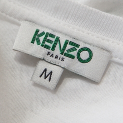 Pre Owned Kenzo White Tiger Motif Print Cotton Jersey Crew Neck T Shirt M