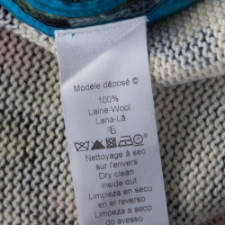 Pre Owned Kenzo Multicolor Floral Print Ribbed Wool Flared Cardigan S