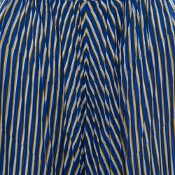 Pre Owned Kenzo Blue and Yellow Striped Silk Asymmetric Hem Skirt M
