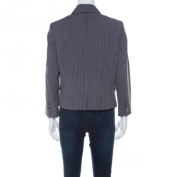Kenzo Mauve Purple Checkered Cotton Blazer L 