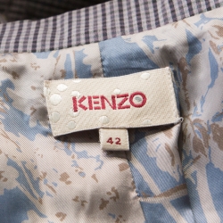 Kenzo Mauve Purple Checkered Cotton Blazer L 