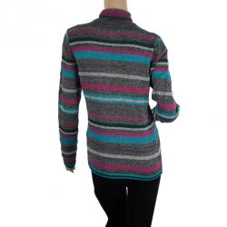 Pre Owned Kenzo Knit Striped Turtle Neck Top L