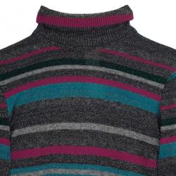 Pre Owned Kenzo Knit Striped Turtle Neck Top L