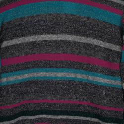 Pre Owned Kenzo Knit Striped Turtle Neck Top L