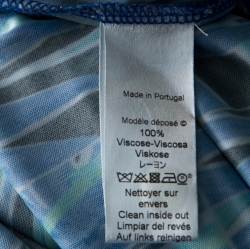 Pre Owned Kenzo Multicolor Cubic Floral Print Stretch Jersey Drop Armhole Detail Maxi Dress M