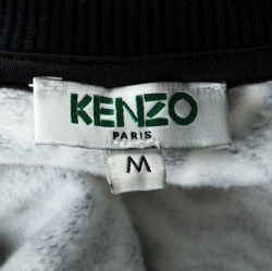 Pre Owned Kenzo Black & White Molleton Chevron Sweatshirt Dress M