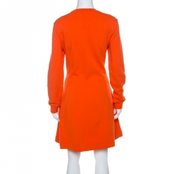 Pre Owned Kenzo Orange Tiger Embroidered Sweatshirt Dress XL