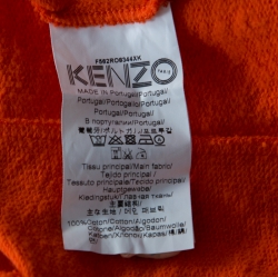 Pre Owned Kenzo Orange Tiger Embroidered Sweatshirt Dress XL