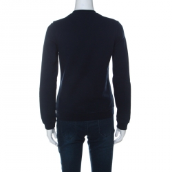 Pre Owned Kenzo Navy Blue Cotton Embroidered Tiger Logo Sweatshirt S