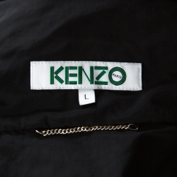 Pre Owned Kenzo Black Logo Print Windbreak Jacket L