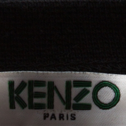 Pre Owned Kenzo Black Knit Metallic Eiffel Tower Motif Sweatshirt S
