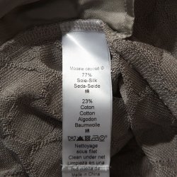 Pre Owned Kenzo Grey Silk Blend Knit Open Front Cardigan L