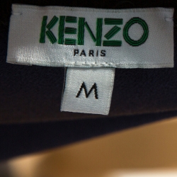 Pre Owned Kenzo Navy Blue Crepe Evil Eye Embroidered Jumper M