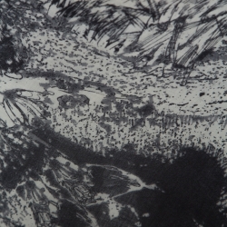 Pre Owned Kenzo Bicolor Abstract Print Wool Ruffle Detail Maxi Skirt M