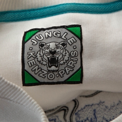 Pre Owned Kenzo White Tiger Embroidered Cotton Sweatshirt XL