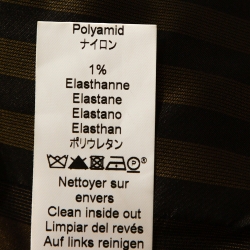 Pre Owned Kenzo Brown Striped Silk Blend Bow Detail Ruffled Blouse L 