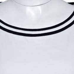 Pre Owned Kenzo White Cotton Boat Neck Three Quarter Sleeve T Shirt XL