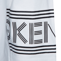 Pre Owned Kenzo White Cotton Boat Neck Three Quarter Sleeve T Shirt XL