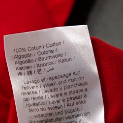 Pre Owned Kenzo Bright Red Cotton Tiger Motif Short Sleeve T Shirt M