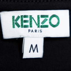 Pre Owned Kenzo Black Foil Tiger Print Cotton T-Shirt M