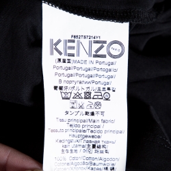 Pre Owned Kenzo Black Foil Tiger Print Cotton T-Shirt M