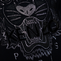 Pre Owned Kenzo Black Knit Tiger Motif Sweatshirt Dress M 