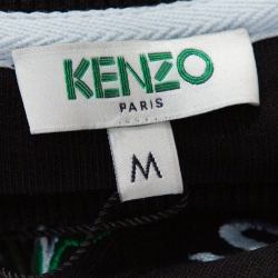 Pre Owned Kenzo Black Cotton Tiger Motif Fitted Sweatshirt M