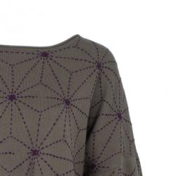 Pre Owned Kenzo Khaki Geometric Print Knit Oversize Dress L