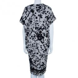 Pre Owned Kenzo Floral Knit V-Neck Shift Dress L