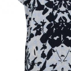 Pre Owned Kenzo Floral Knit V-Neck Shift Dress L