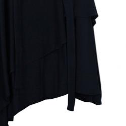 Pre Owned Kenzo Black Draped Asymmetric Top M