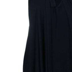 Pre Owned Kenzo Black Draped Asymmetric Top M