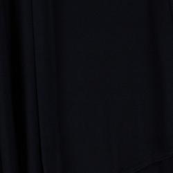 Pre Owned Kenzo Black Draped Asymmetric Top M