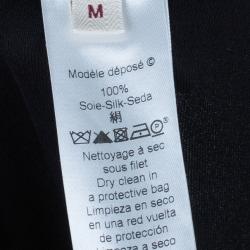 Pre Owned Kenzo Black Draped Asymmetric Top M