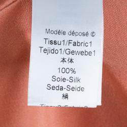 Pre Owned Kenzo Orange Multicolor Print Belted Dress S