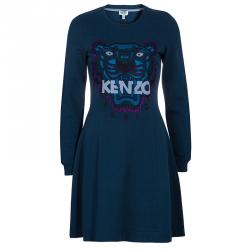 Kenzo intarsia tiger jumper dress blue