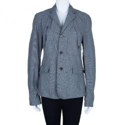 Pre Owned Kenzo Grey Pinstripe Light Jacket M